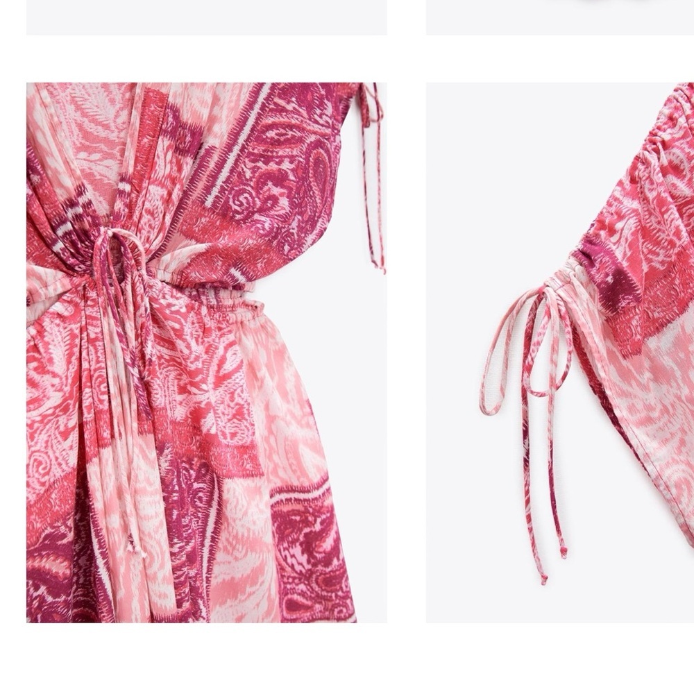 Zara Pink Paisley Patchwork Maxi Dress - Picture 3 of 6